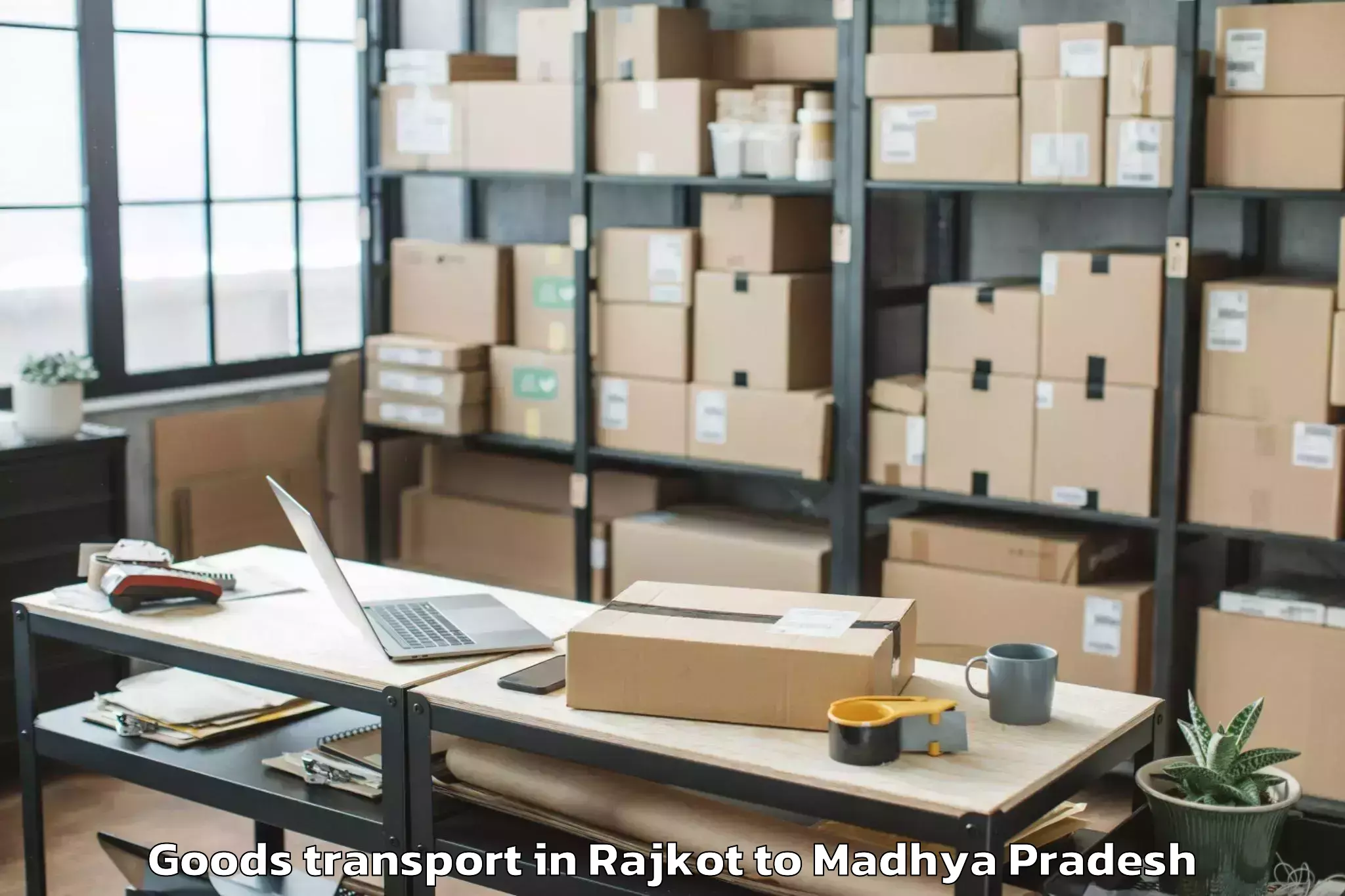 Top Rajkot to Neemuch Goods Transport Available